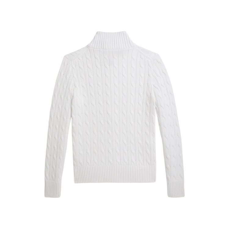 RALPH LAUREN Maglione bianco full-zip bambini