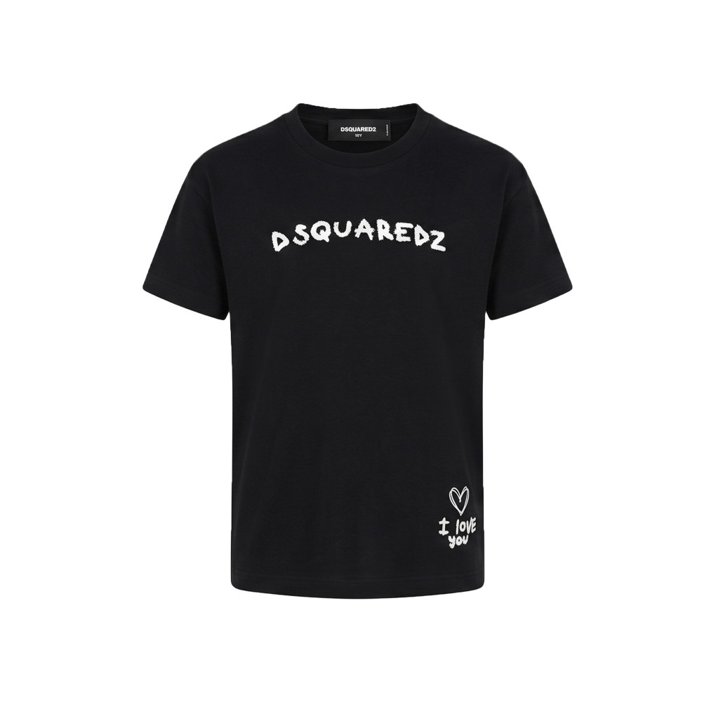 DSQUARED T-shirt nera bambina