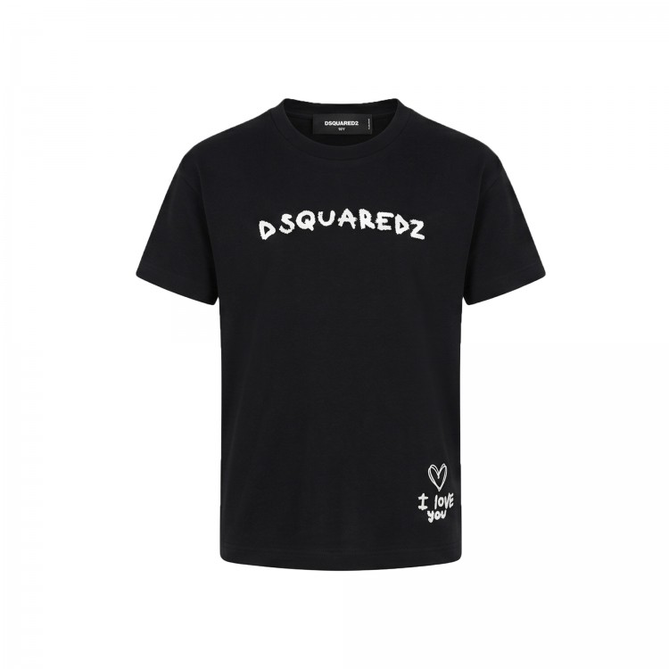 DSQUARED T-shirt nera bambina