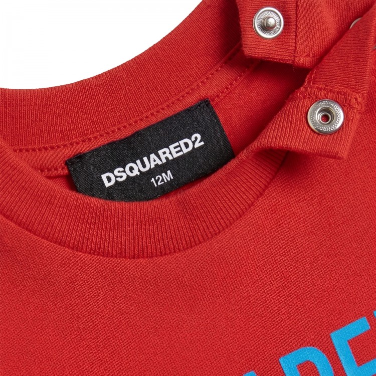 DSQUARED T-shirt rossa neonato