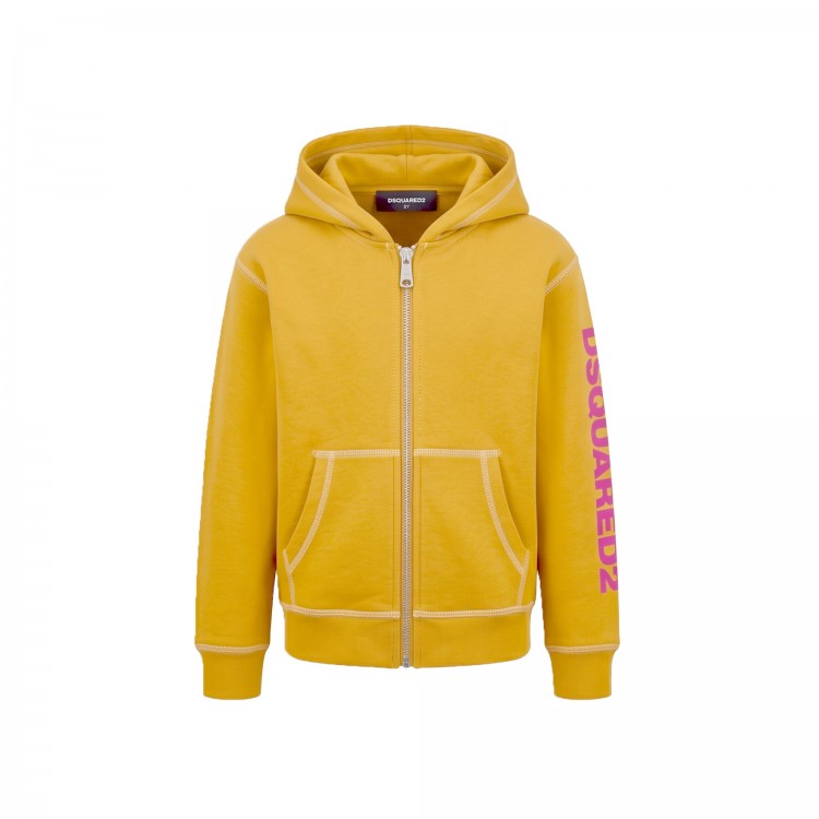 DSQUARED Felpa giallo ocra bambina