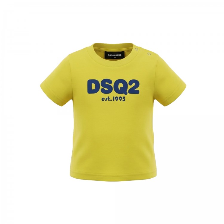 DSQUARED T-shirt in cotone per neonato gialla
