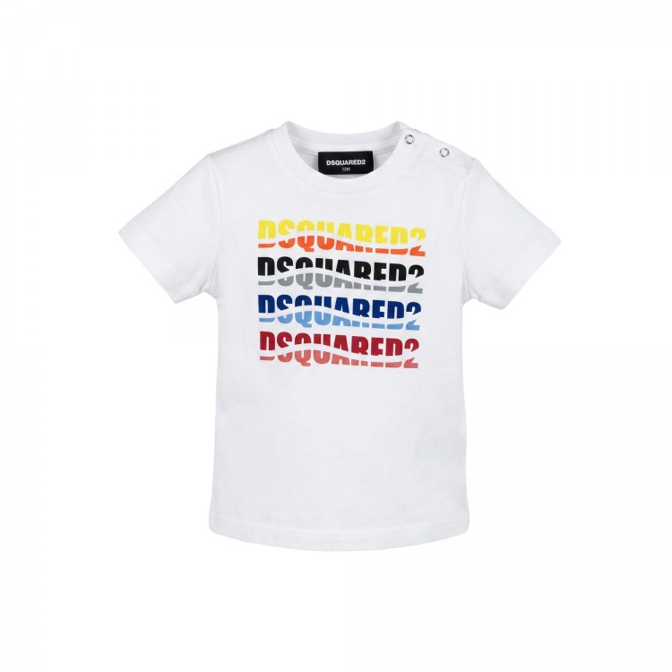 DSQUARED T-shirt in cotone per bianca neonato