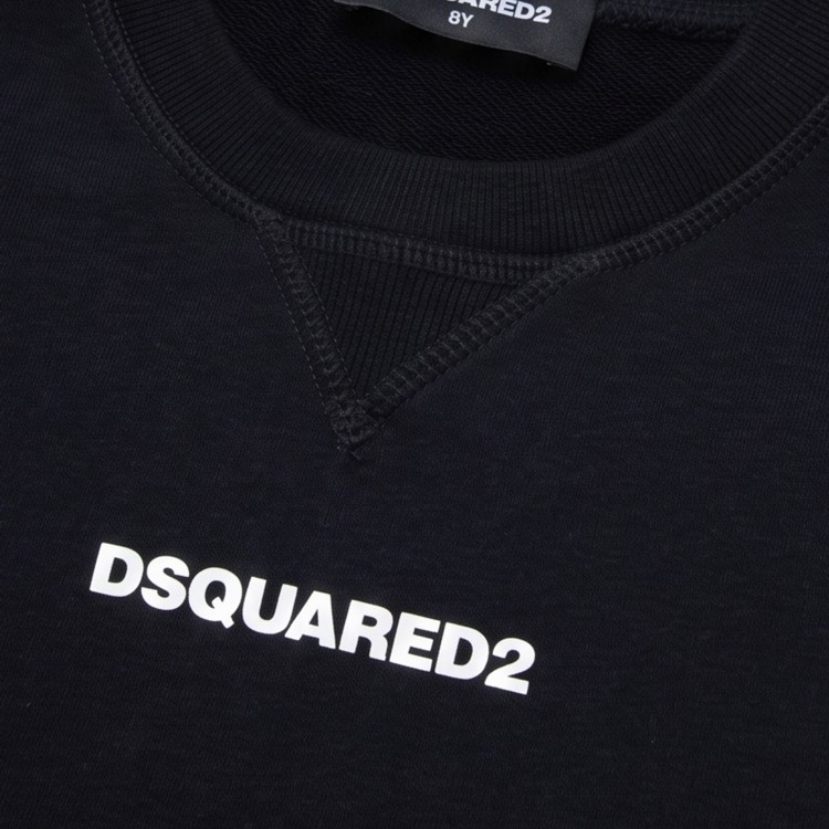 DSQUARED Felpa nera con logo bambino