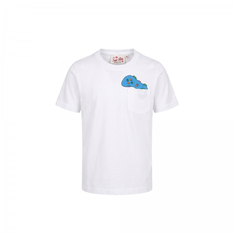 SAINT BARTH T-shirt bianca Do Not Disturb bambino