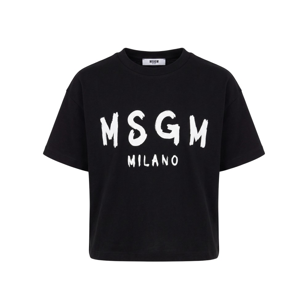 MSGM T-shirt nera con logo...