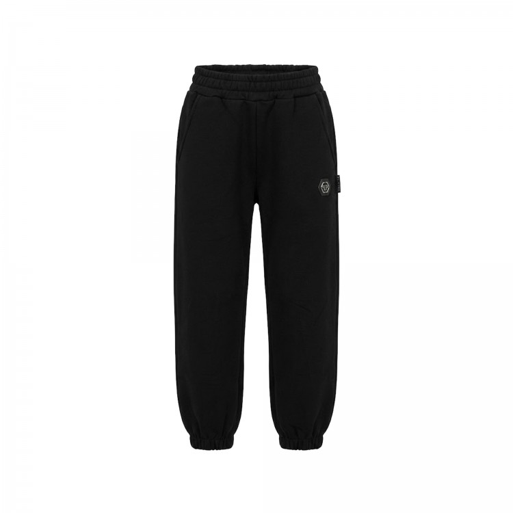 PHILIPP PLEIN Joggers neri con logo bambino