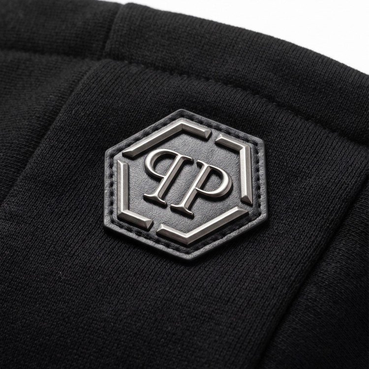 PHILIPP PLEIN Felpa nera orso con cappuccio bambino