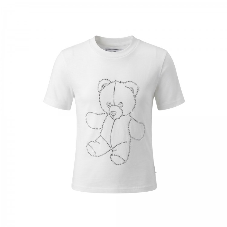 PHILIPP PLEIN T-shirt bianca con strass bambina