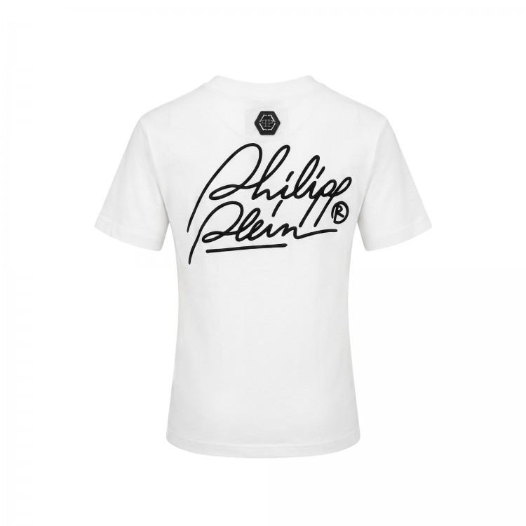 PHILIPP PLEIN T-shirt bianca con strass bambina