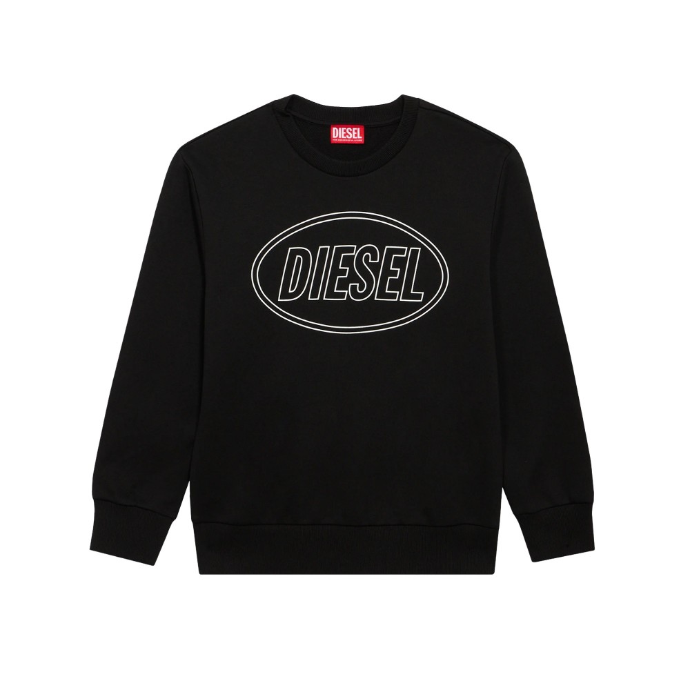 DIESEL Felpa nera con logo...