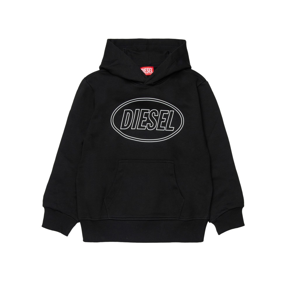 DIESEL Felpa nera logata...