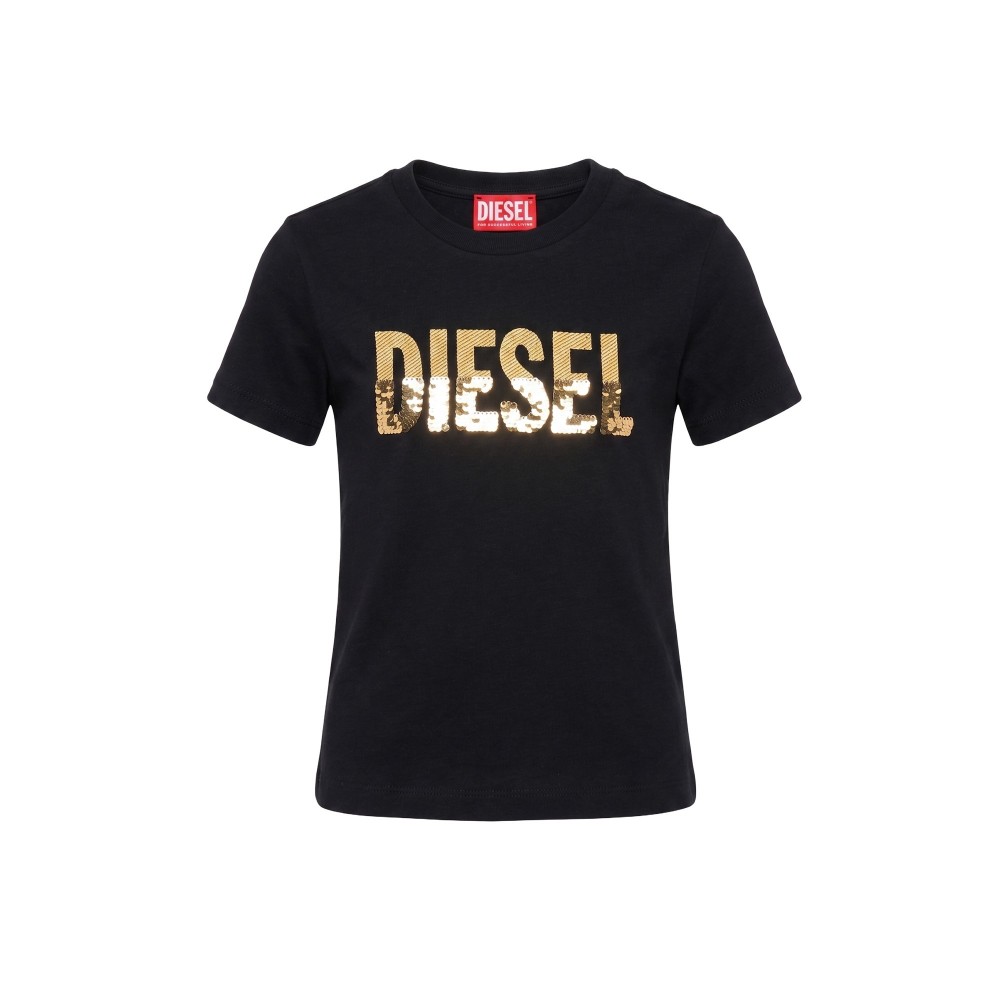 DIESEL T-shirt nera logo...