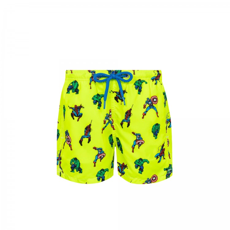 SAINT BARTH Boxer mare giallo fluo supereroi bambino
