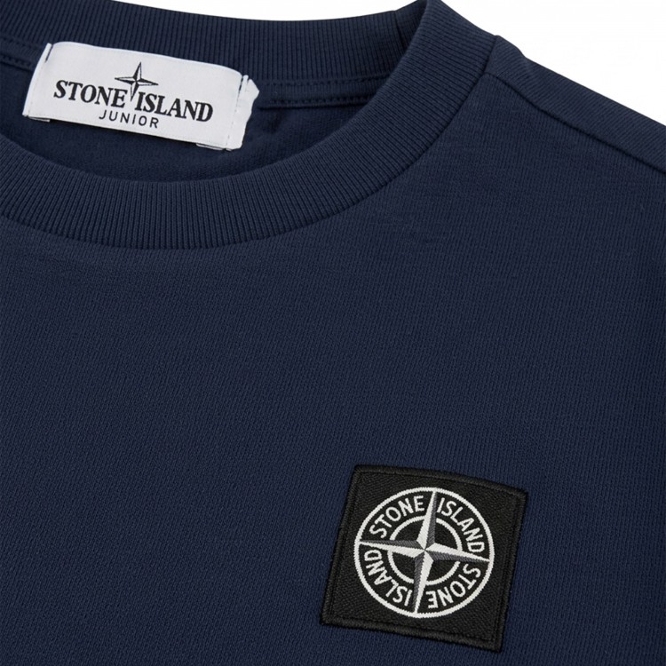 STONE ISLAND T-shirt blu navy maniche lunghe bambini