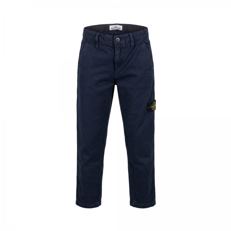 STONE ISLAND Pantaloni blu navy regular bambino