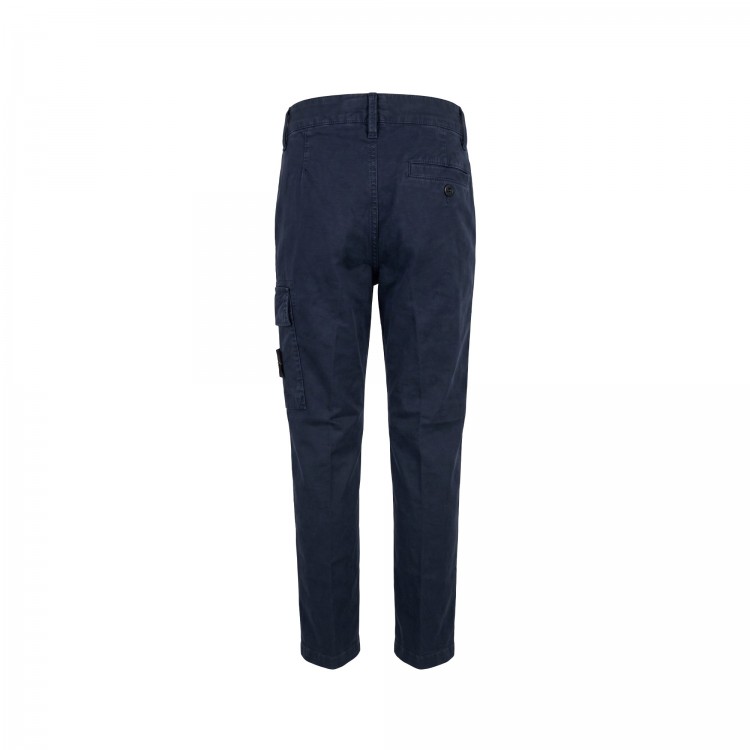 STONE ISLAND Pantaloni blu navy slim fit bambino