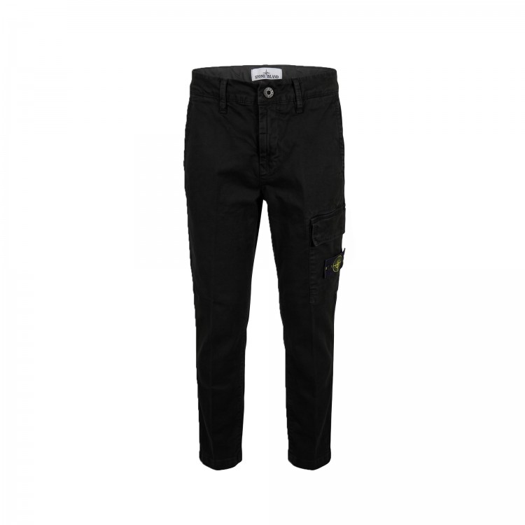 STONE ISLAND Pantaloni neri slim fit bambino