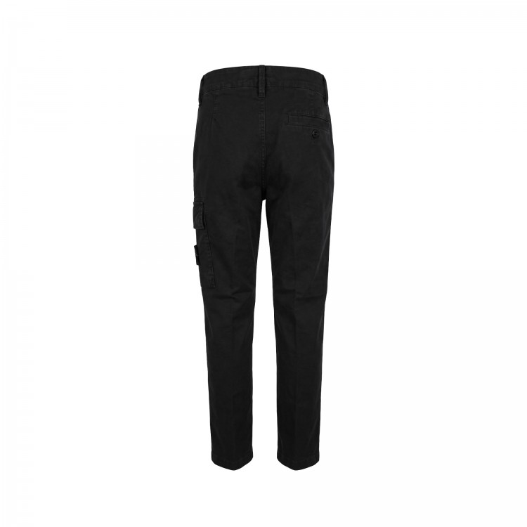 STONE ISLAND Pantaloni neri slim fit bambino