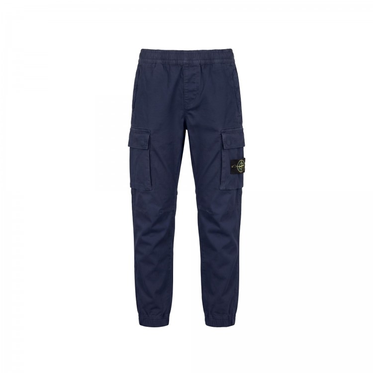 STONE ISLAND Pantaloni blu navy elasticizzati bambino