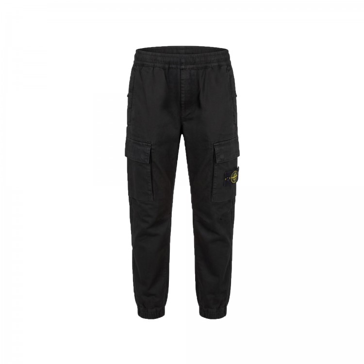 STONE ISLAND Pantaloni neri elasticizzati bambino