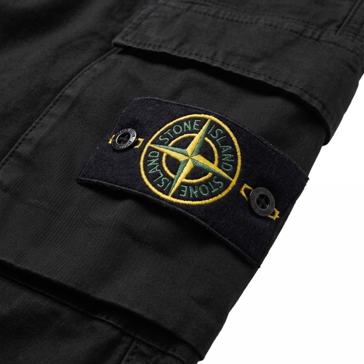 STONE ISLAND Pantaloni neri elasticizzati bambino