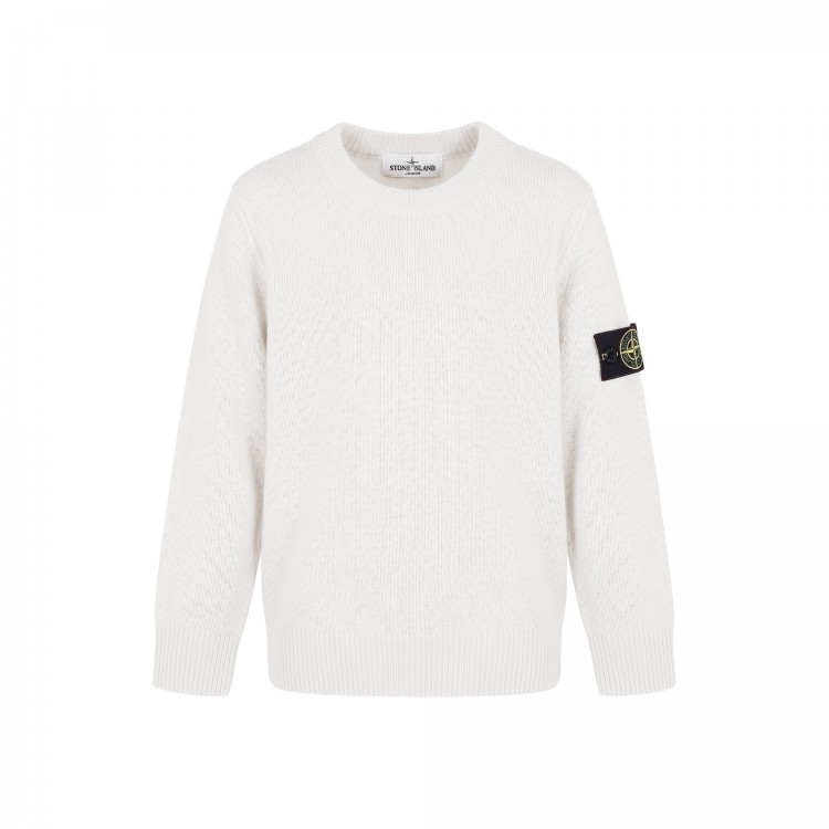 STONE ISLAND Maglia bianca girocollo bambini