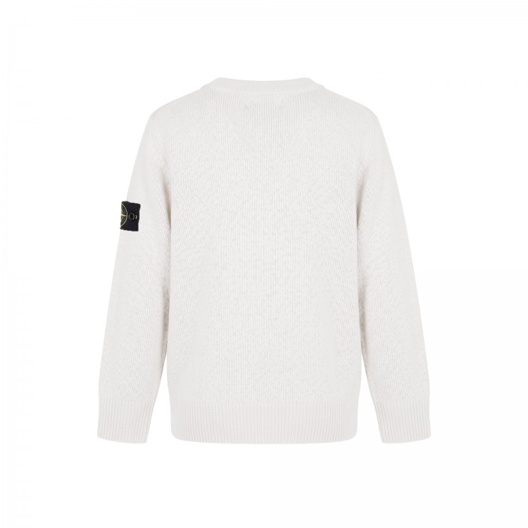 STONE ISLAND Maglia bianca girocollo bambini