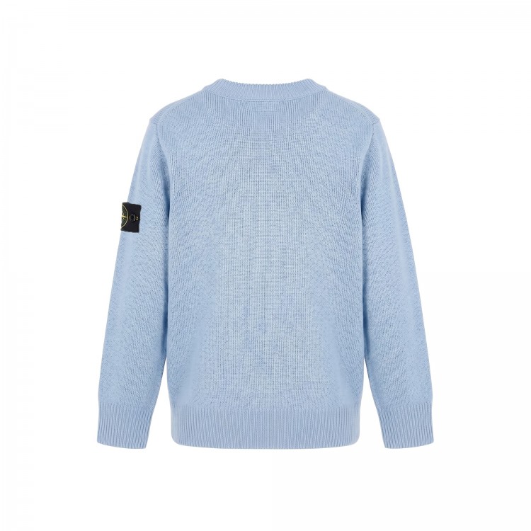 STONE ISLAND Maglia celeste girocollo bambini