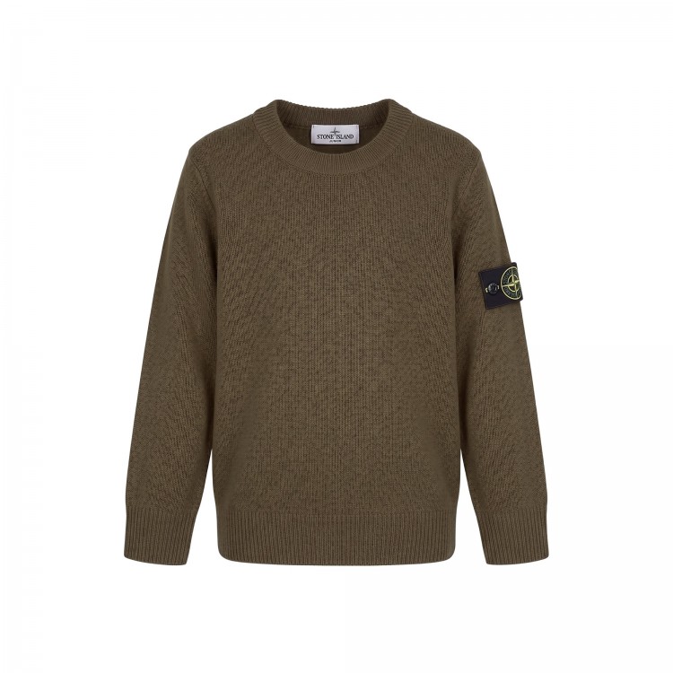STONE ISLAND Maglia marrone girocollo bambini