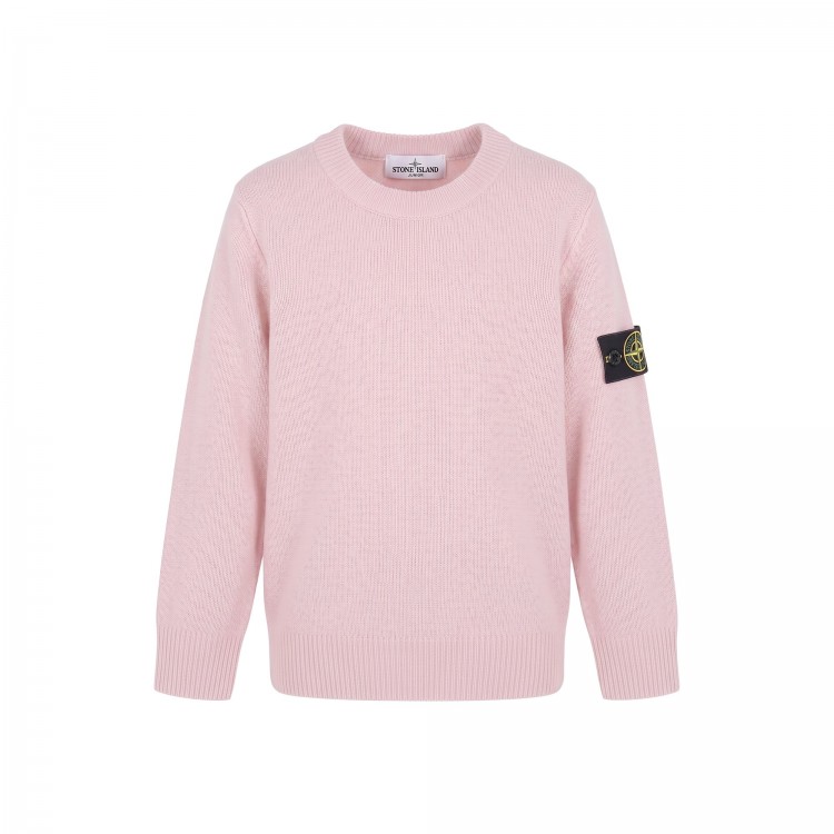 STONE ISLAND Maglia rosa girocollo bambini