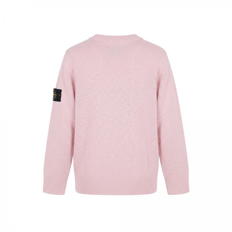 STONE ISLAND Maglia rosa girocollo bambini