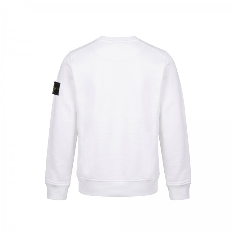 STONE ISLAND Felpa bianca girocollo bambini
