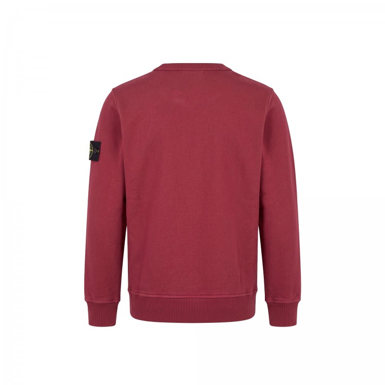 STONE ISLAND Felpa bordeaux girocollo bambini