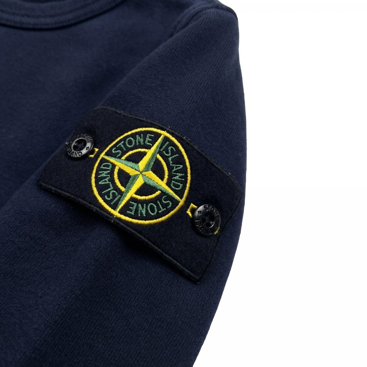 STONE ISLAND Felpa blu navy girocollo bambini