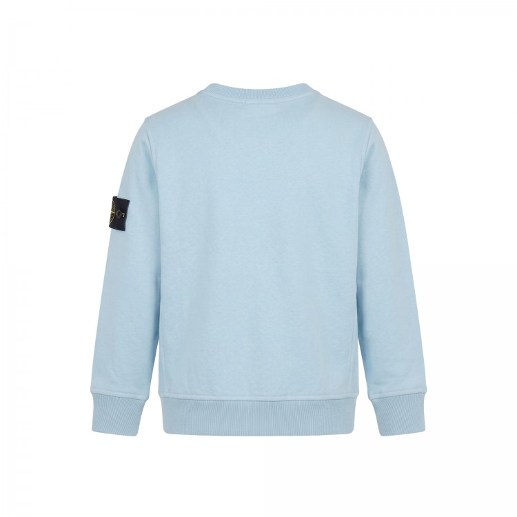 STONE ISLAND Felpa celeste girocollo bambini