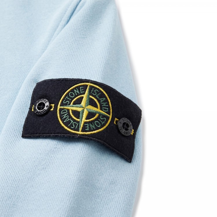 STONE ISLAND Felpa celeste girocollo bambini