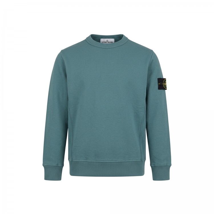 STONE ISLAND Felpa petrolio girocollo bambini