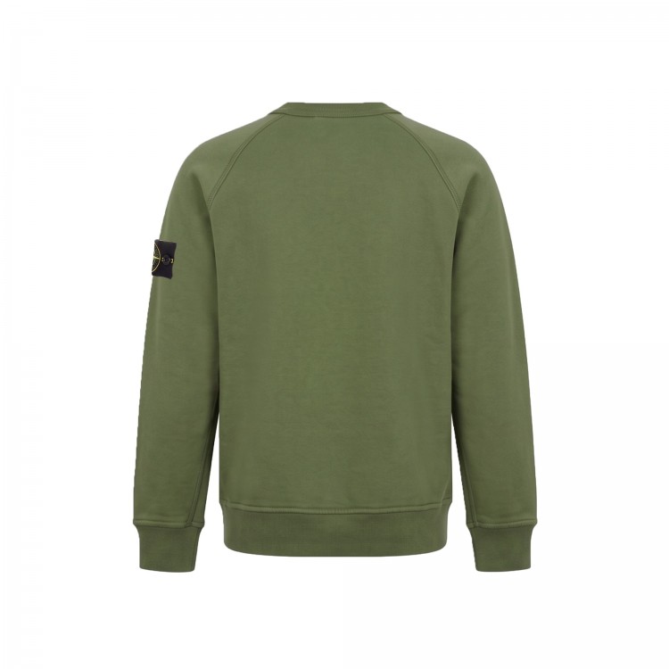 STONE ISLAND Felpa verde girocollo bambini
