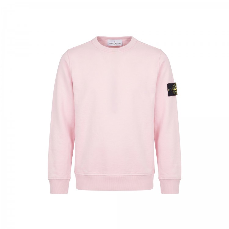 STONE ISLAND Felpa rosa girocollo bambini
