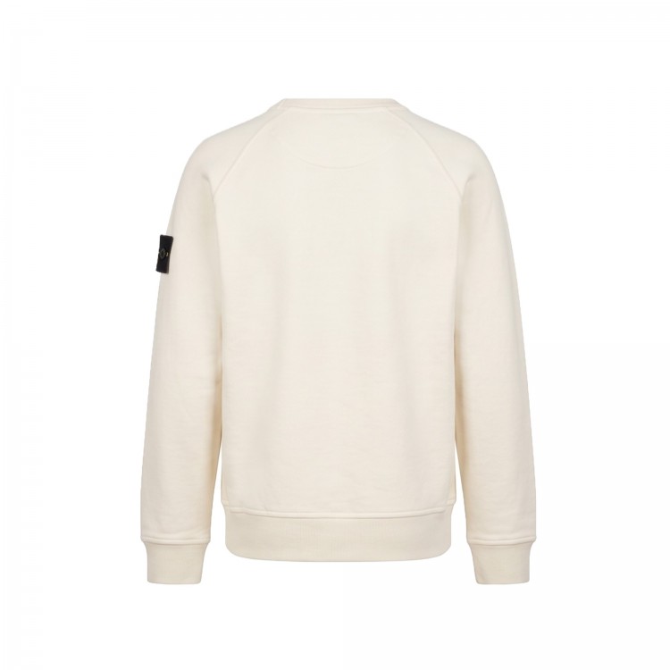 STONE ISLAND Felpa panna girocollo bambini