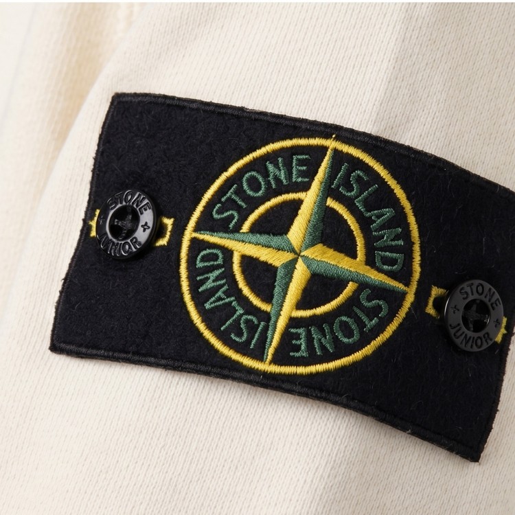 STONE ISLAND Felpa panna girocollo bambini