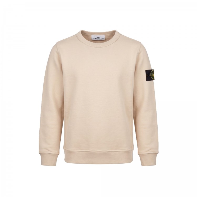 STONE ISLAND Felpa sabbia girocollo bambini