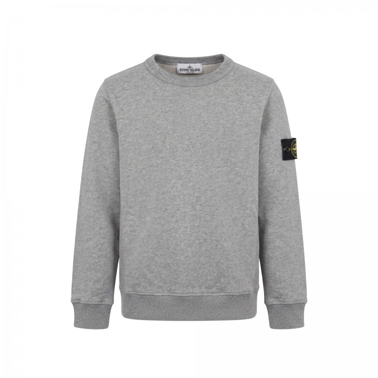 STONE ISLAND Felpa grigia girocollo bambini