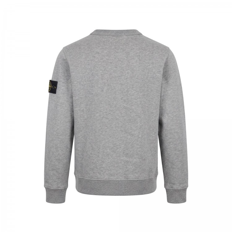 STONE ISLAND Felpa grigia girocollo bambini