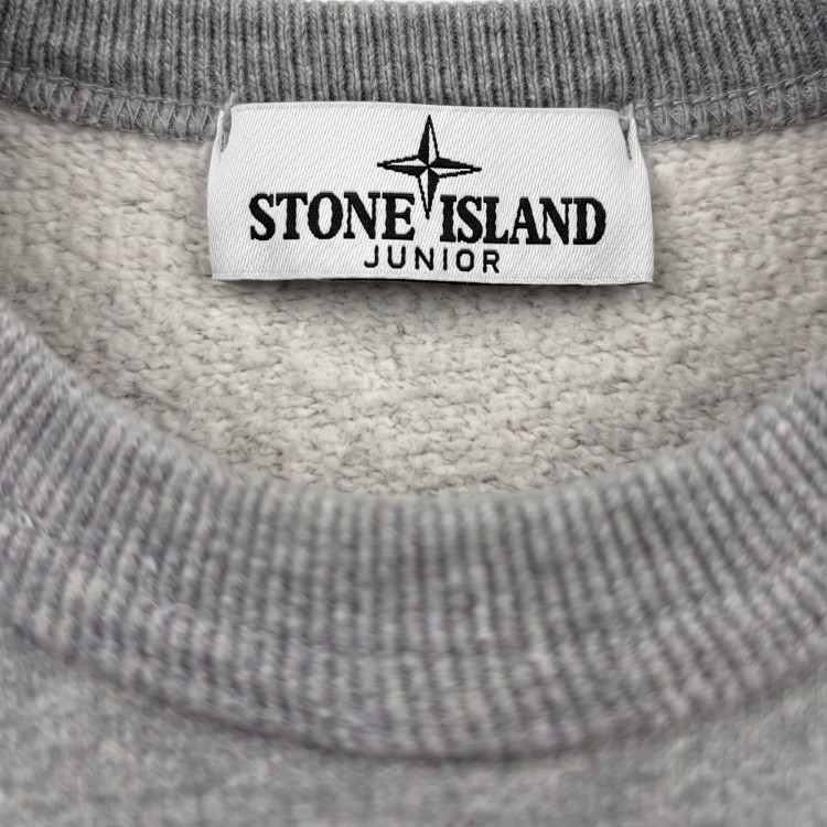 STONE ISLAND Felpa grigia girocollo bambini