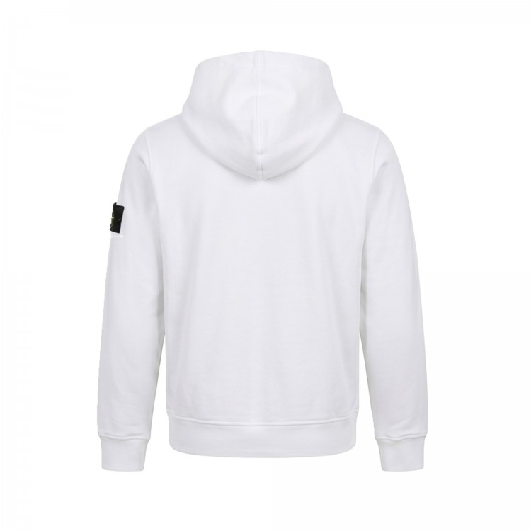 STONE ISLAND Felpa bianca con cappuccio bambini