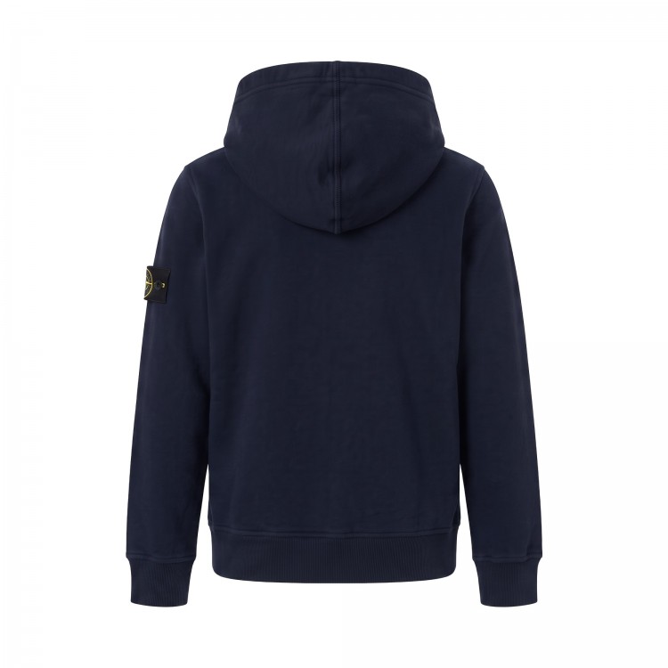 STONE ISLAND Felpa blu navy con cappuccio bambini