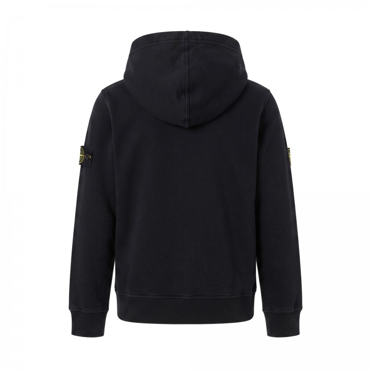 STONE ISLAND Felpa nera con cappuccio bambini