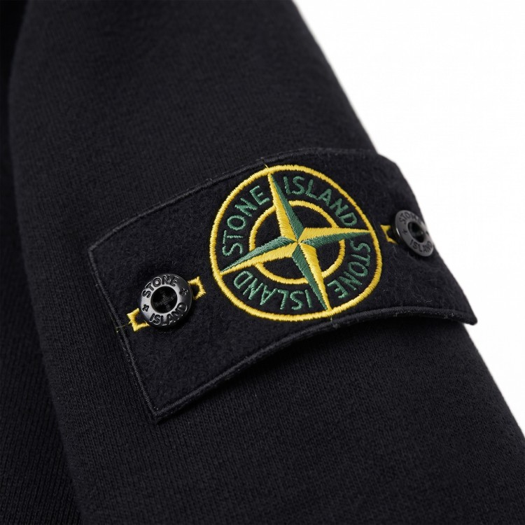 STONE ISLAND Felpa nera con cappuccio bambini